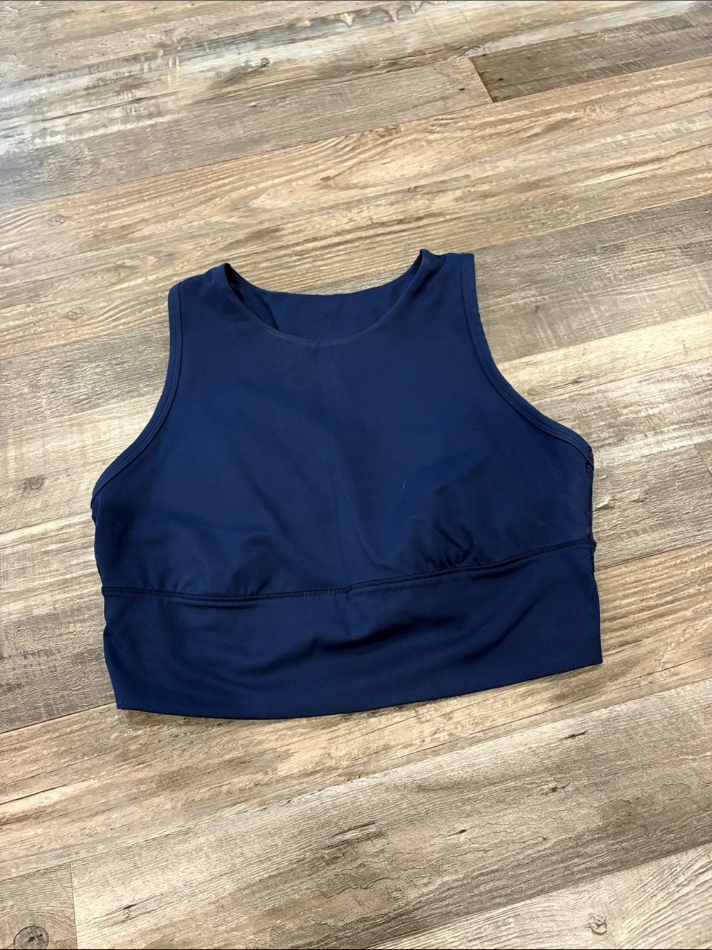 all in motion Navy High-Neck Crop Sports Tank